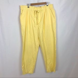 Loft Pull On Yellow Crop Pants Elastic Waist Women’s Size XL New without tags